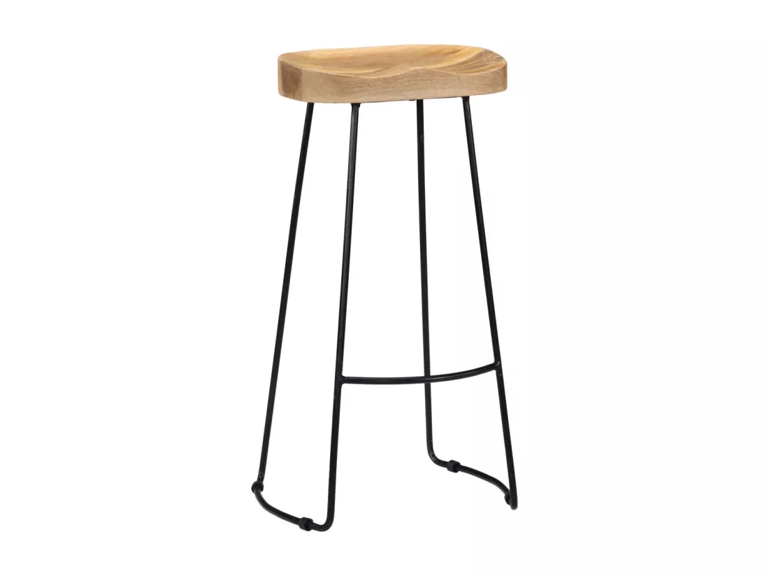 Tabourets de bar Gavin lot de 2 bois de manguier massif