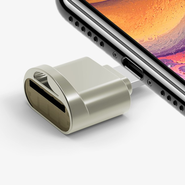 Lightning Kartenlesegerät Adapter Card Reader für Micro SD Speicherkarten - Silber