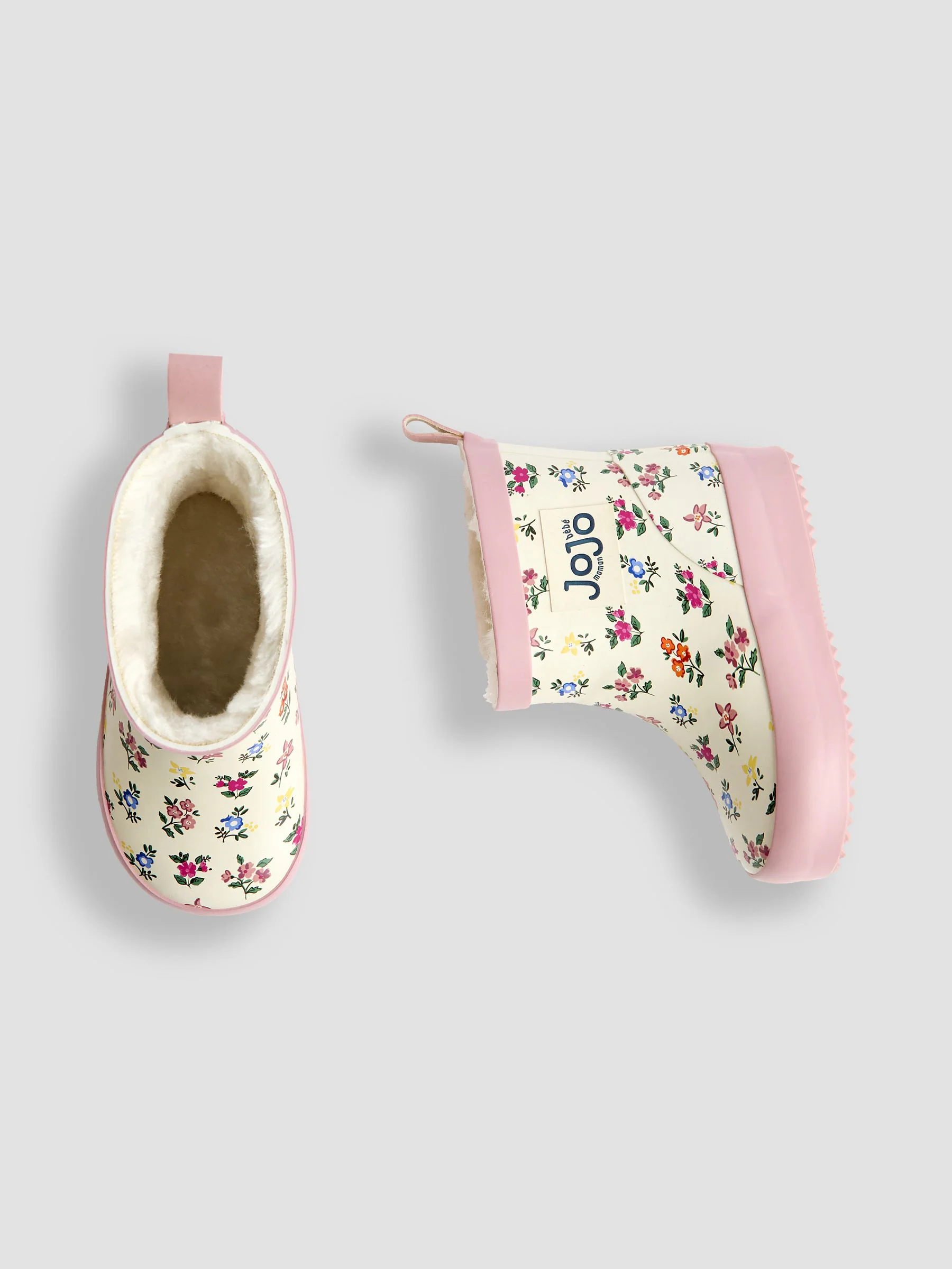 Crème gebloemd - JoJo Maman Bébé Print Cosy Short Wellies