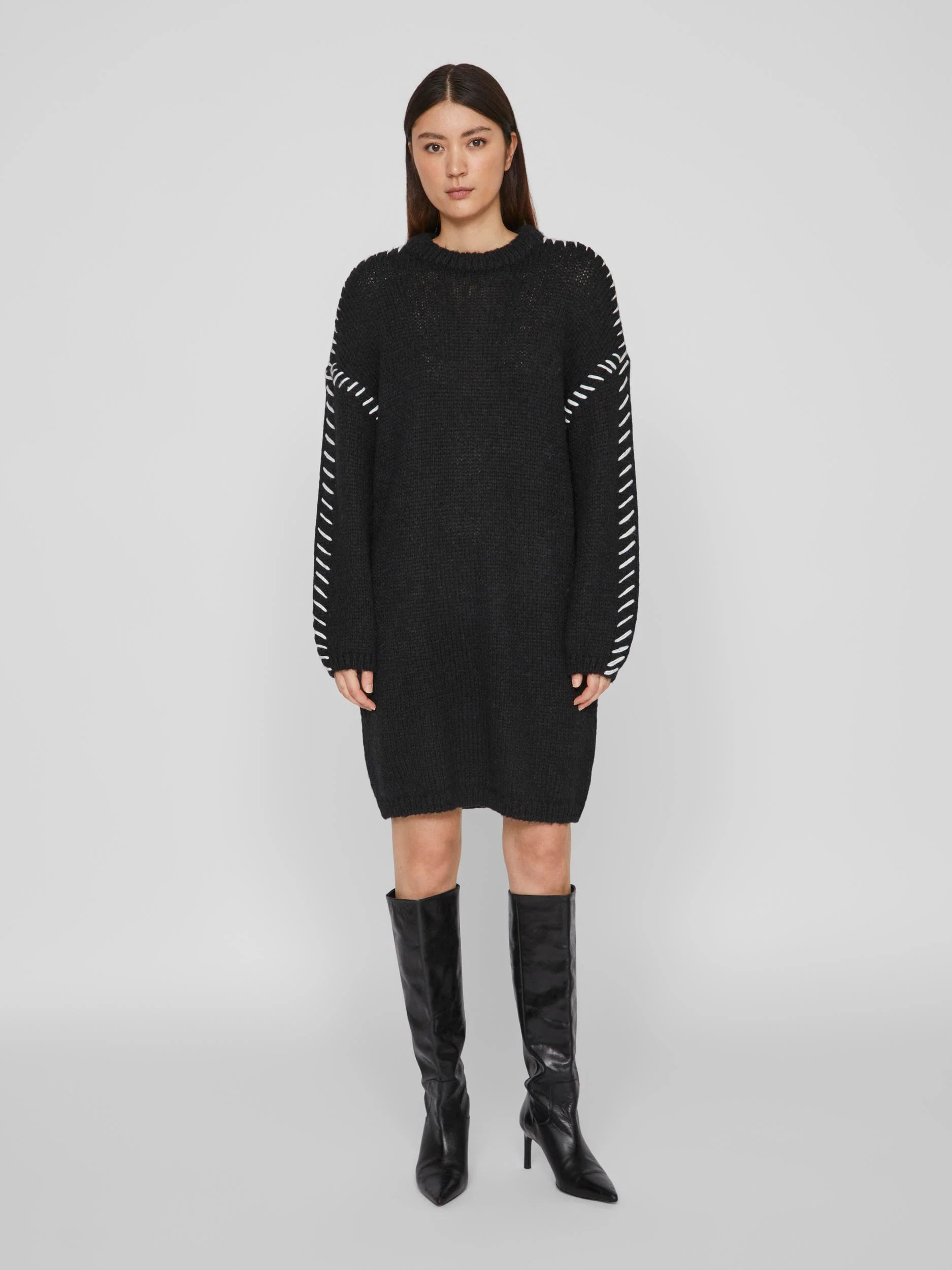 Vila  Vichoca kort strikkjole - sort