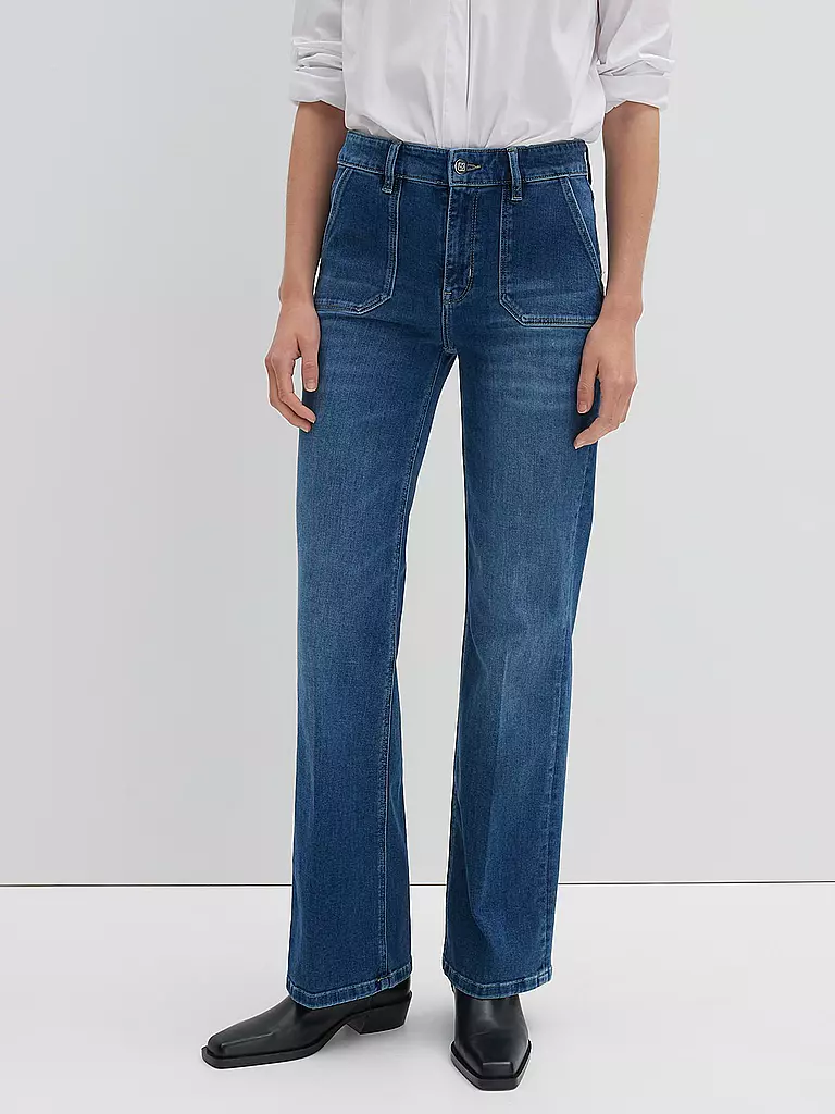 SOMEDAY Jeans Flared Fit CARIE UTILITY dunkelblau