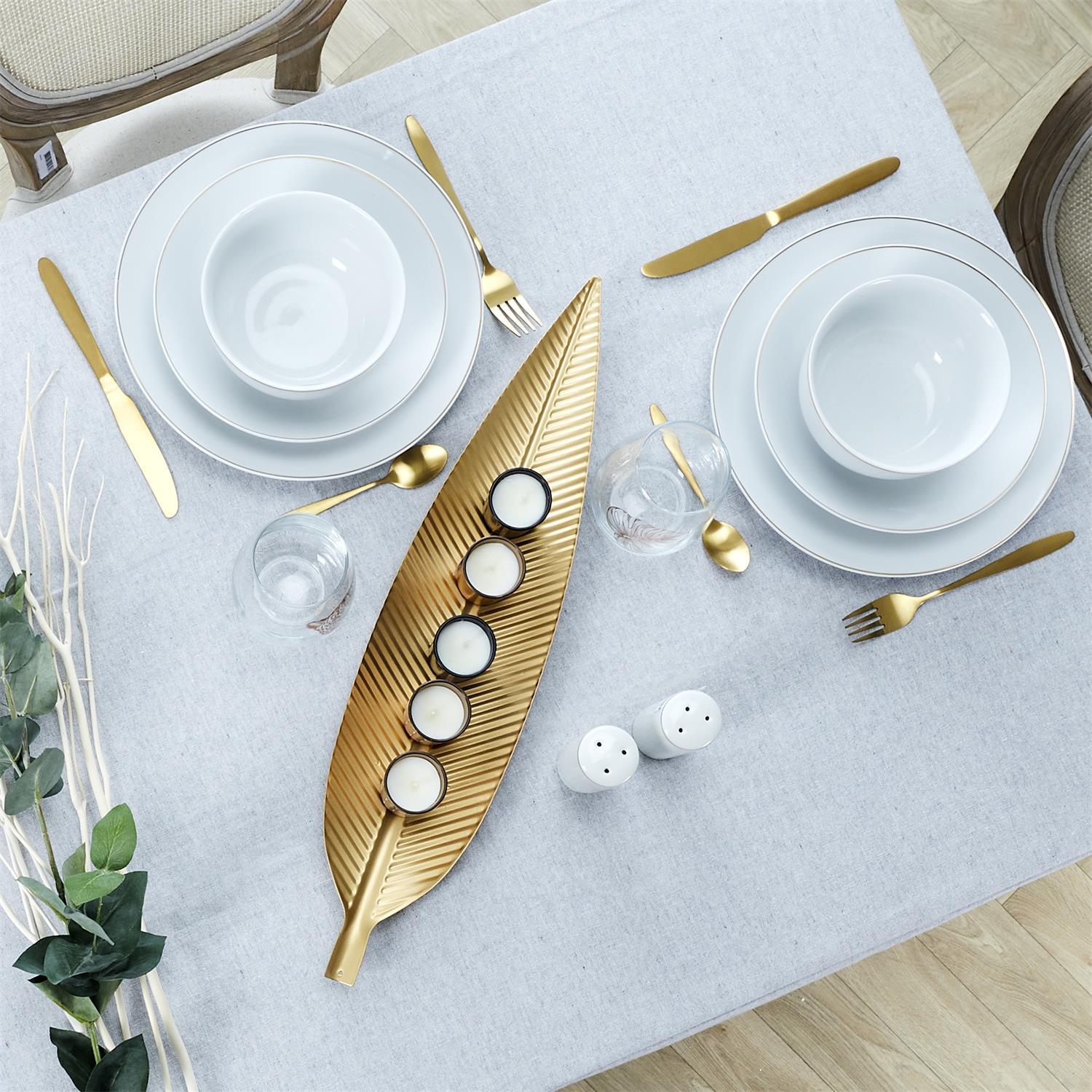 VIDE POCHE METAL FEUILLE DORE
