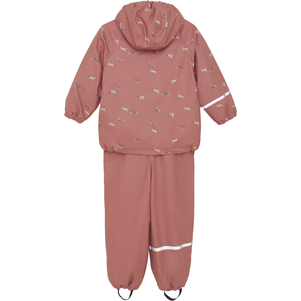 Køb CeLaVi Brick Dust Regntøj Sæt Aop W. Fleece