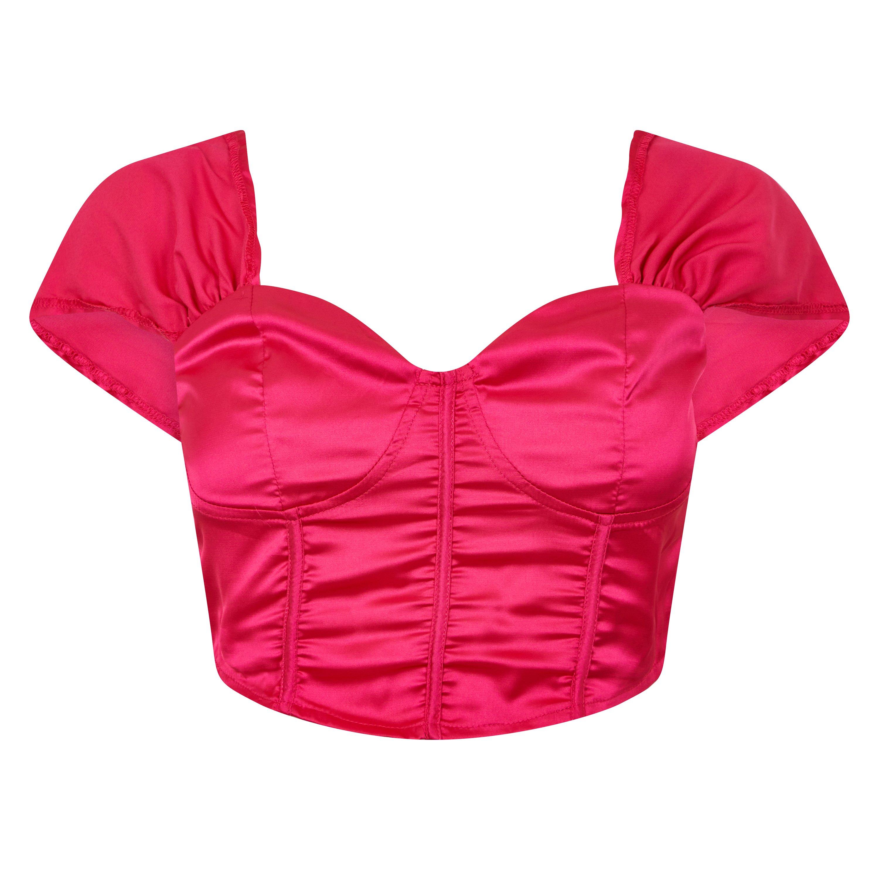I Saw It First ISAWITFIRST Drape Sleeve Corset Top Co Ord