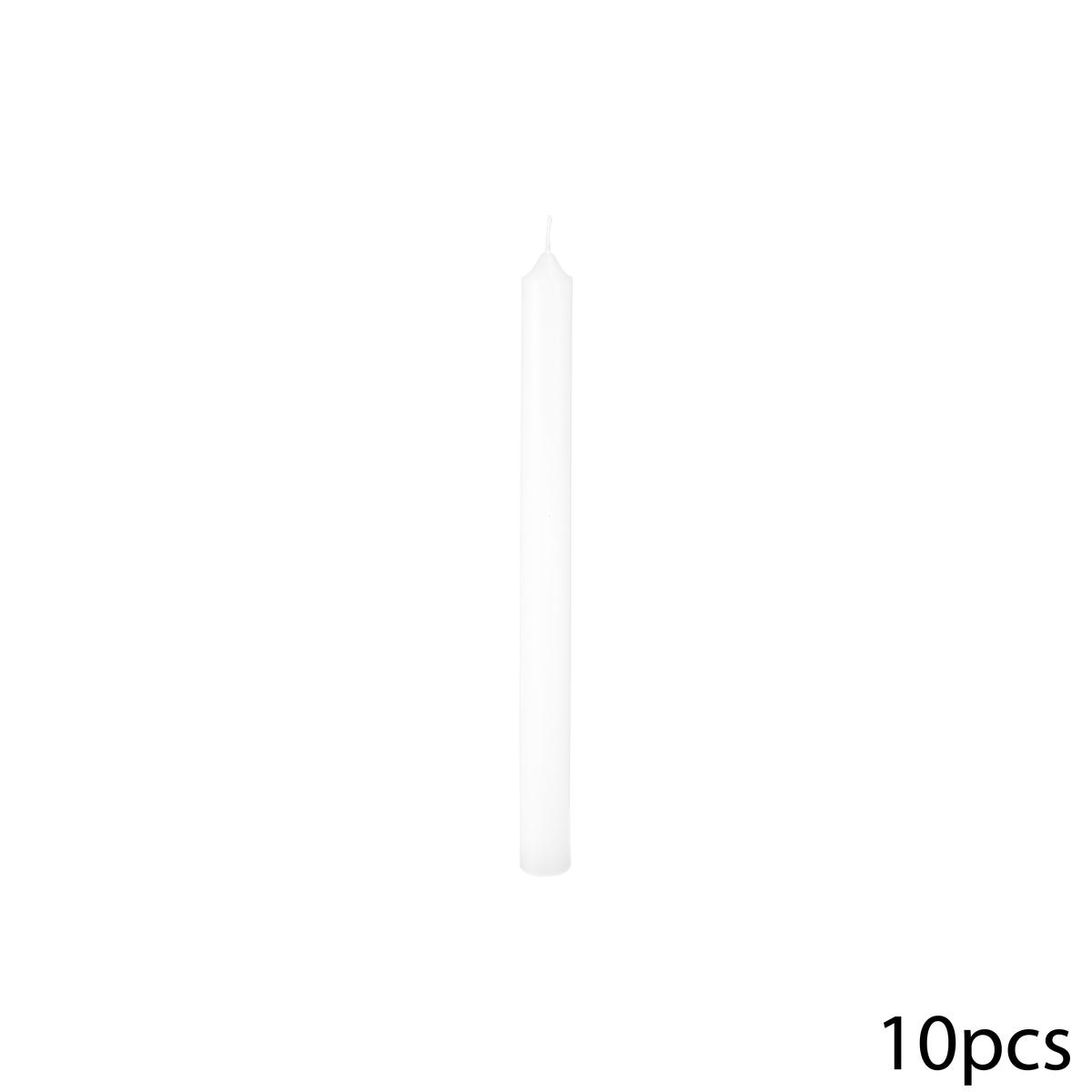 BOUGIE BATON MANY BLANC H.25CM X10 PIECES
