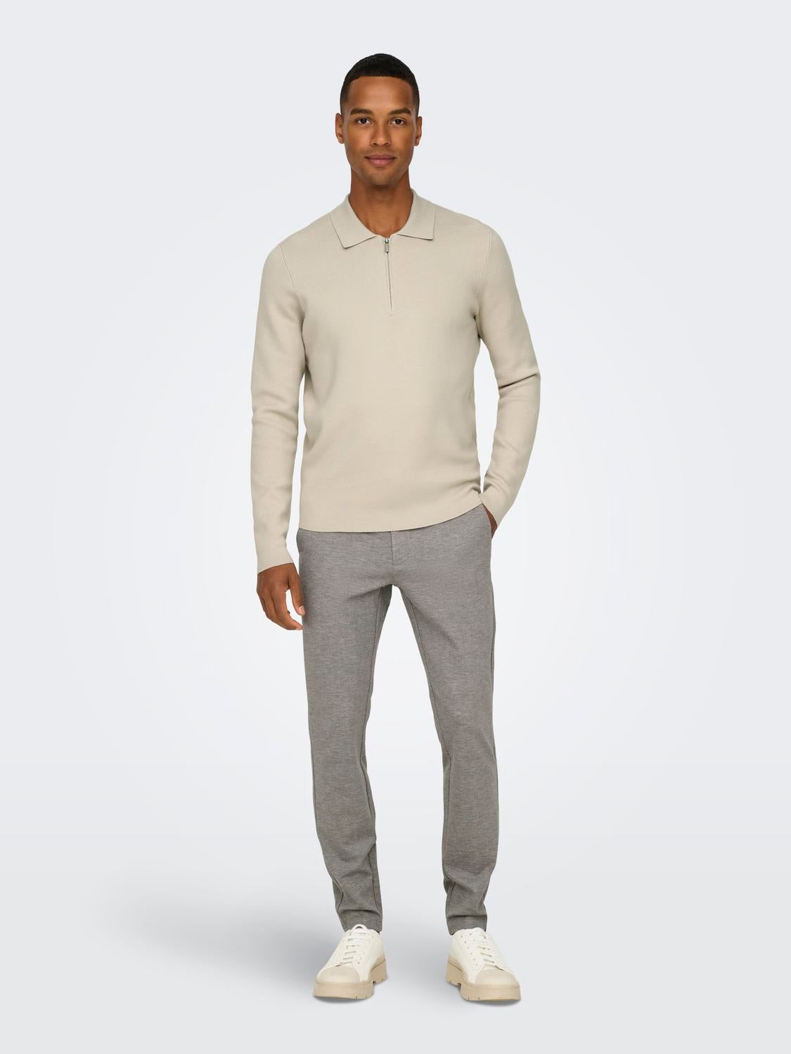 ONSCOOPER Pullover Silver Lining