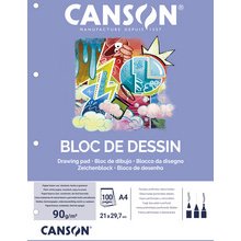 Bloc de feuillets mobiles de papier à dessin, blanc