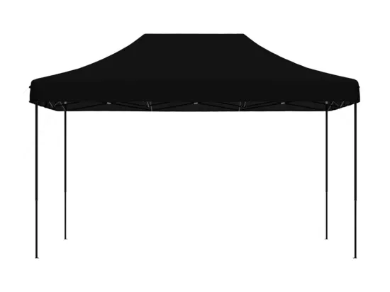 Tente de réception pliable escamotable noir 440x292x315 cm