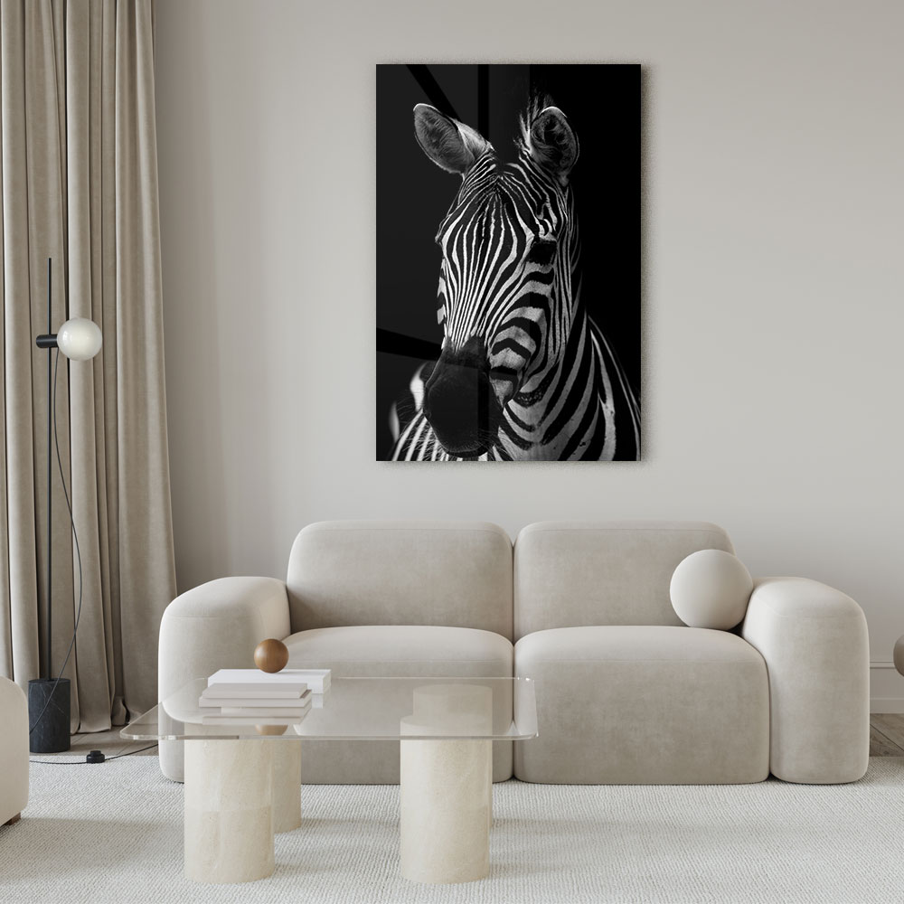 Walljar acrylglas schilderij - Mysterious Zebra Acrylglas schilderij - 80 x 120 cm