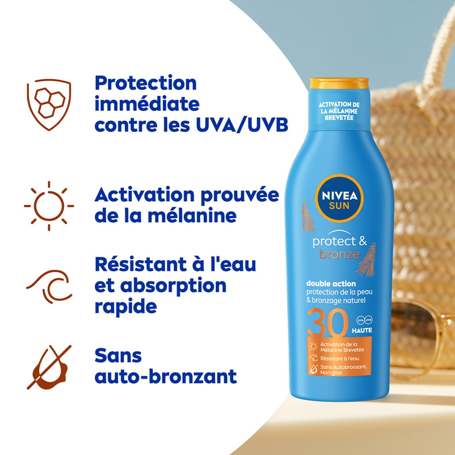 Lait solaire SPF30 - Protect & Bronze - Corps  - 200 ml