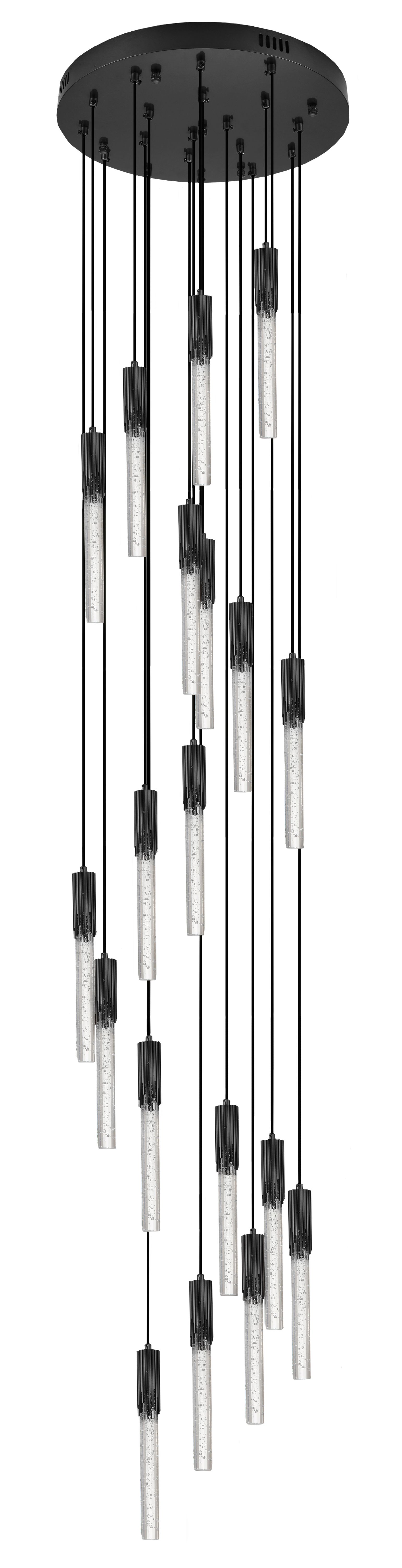 Hanglamp 19-lichts Zwart Maud ⌀45  x H150 cm