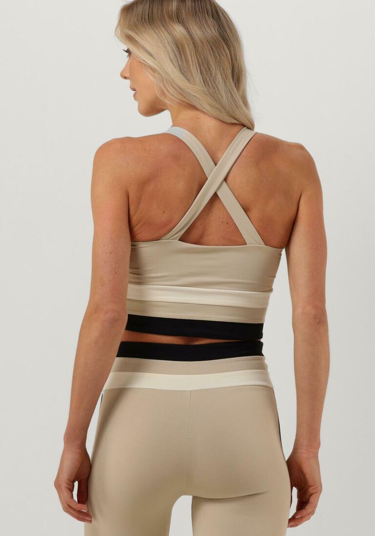 DEBLON SPORTS taupe deblon sports top lois cross top