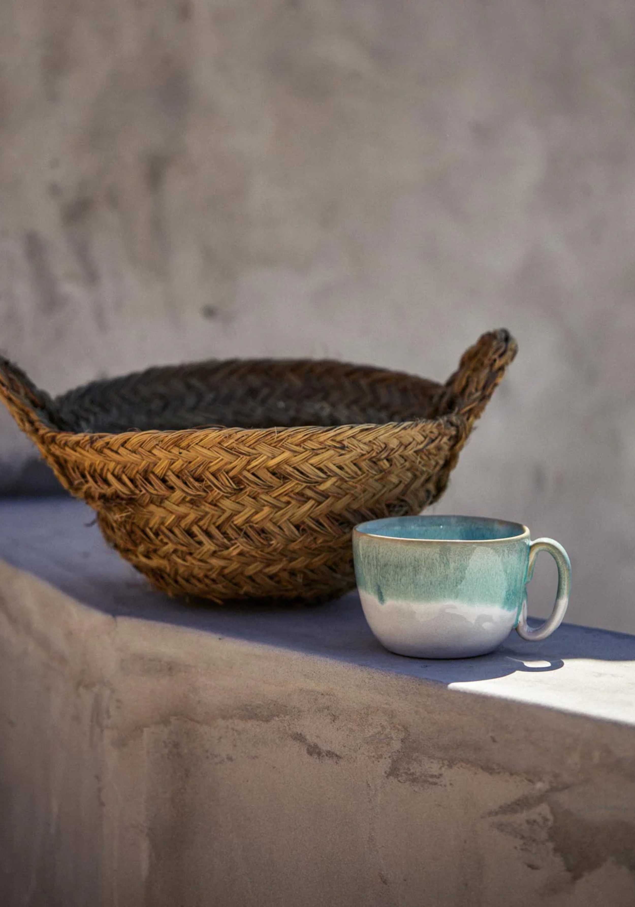 Onomao Grosse Tasse Traditionell Türkis Dipped