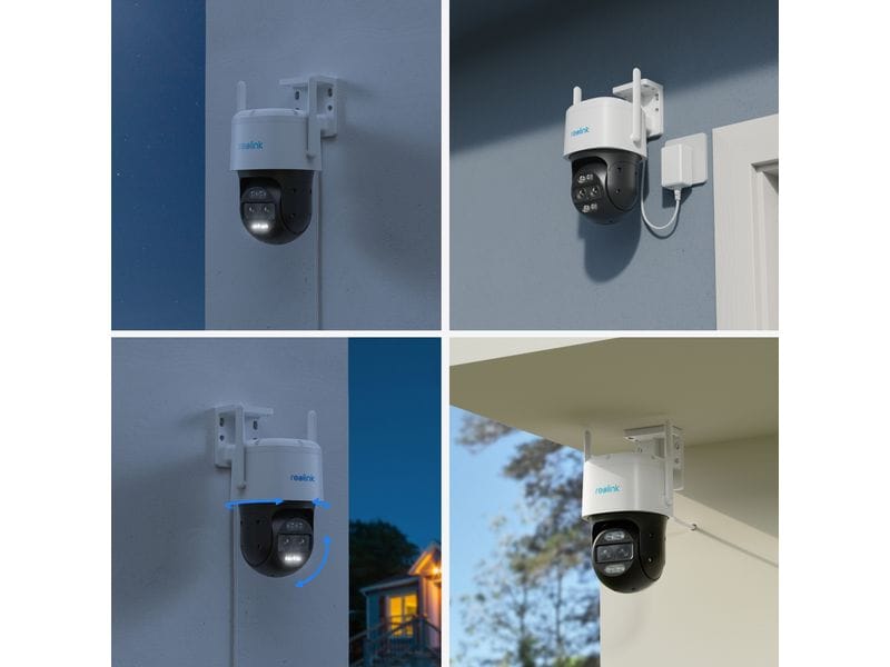 Reolink Netzwerkkamera Trackmix W760 4K PTZ Wifi Wetterfeste 4K WLAN Dual-Kamera für Aussenbereiche mit Personen- & Fahrzeugerkennung