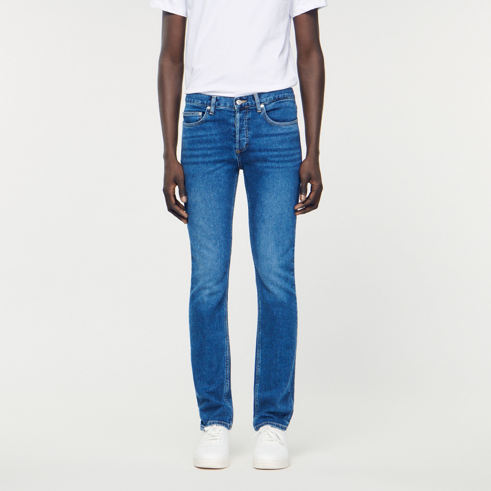 Jean slim avec delavage Waterless