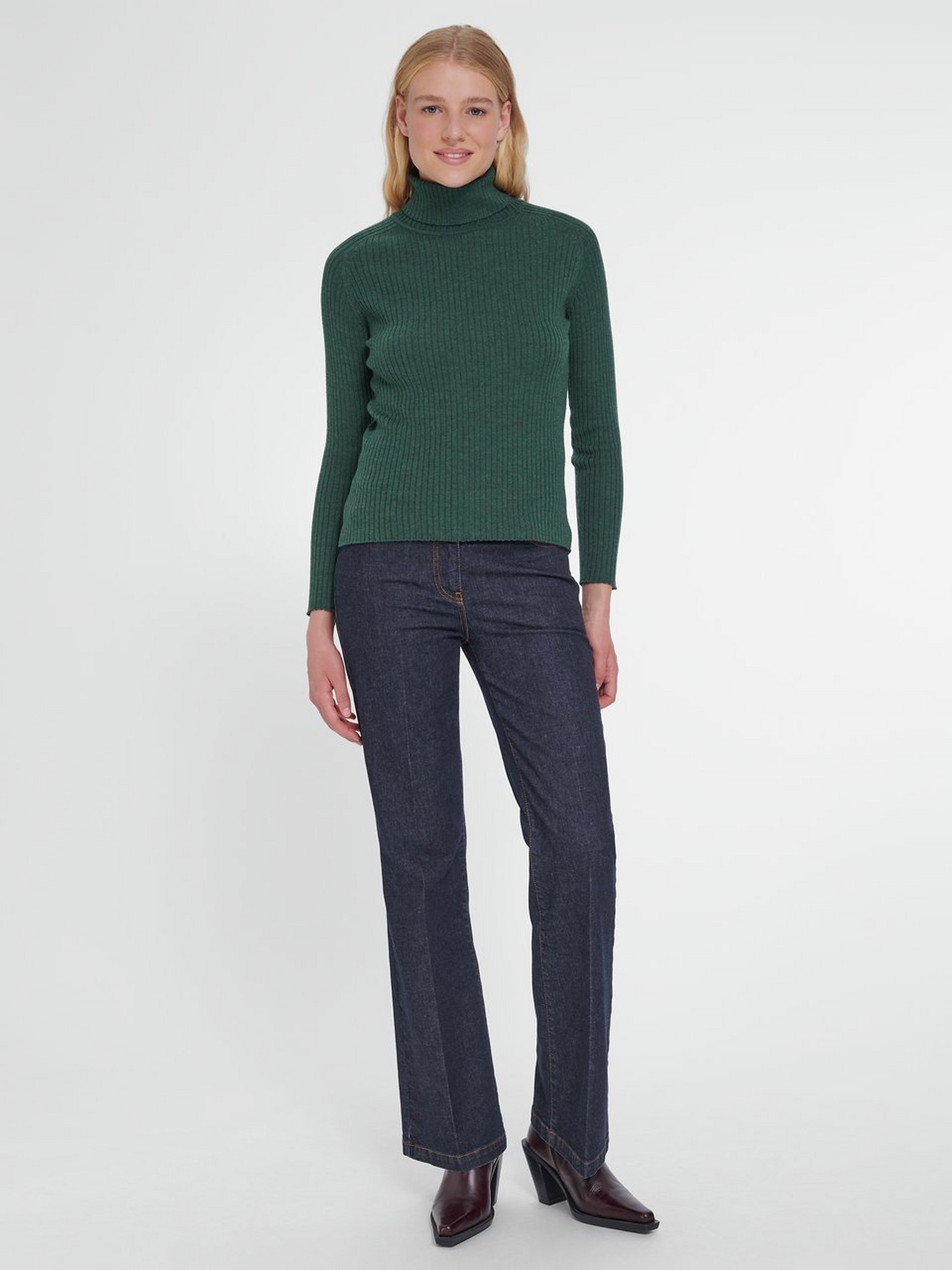 Rollkragen-Pullover aus 100% Schurwolle-Merino