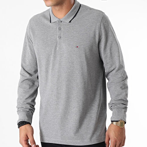 Polo Manches Longues Basic Tipped 0957 Gris Chiné