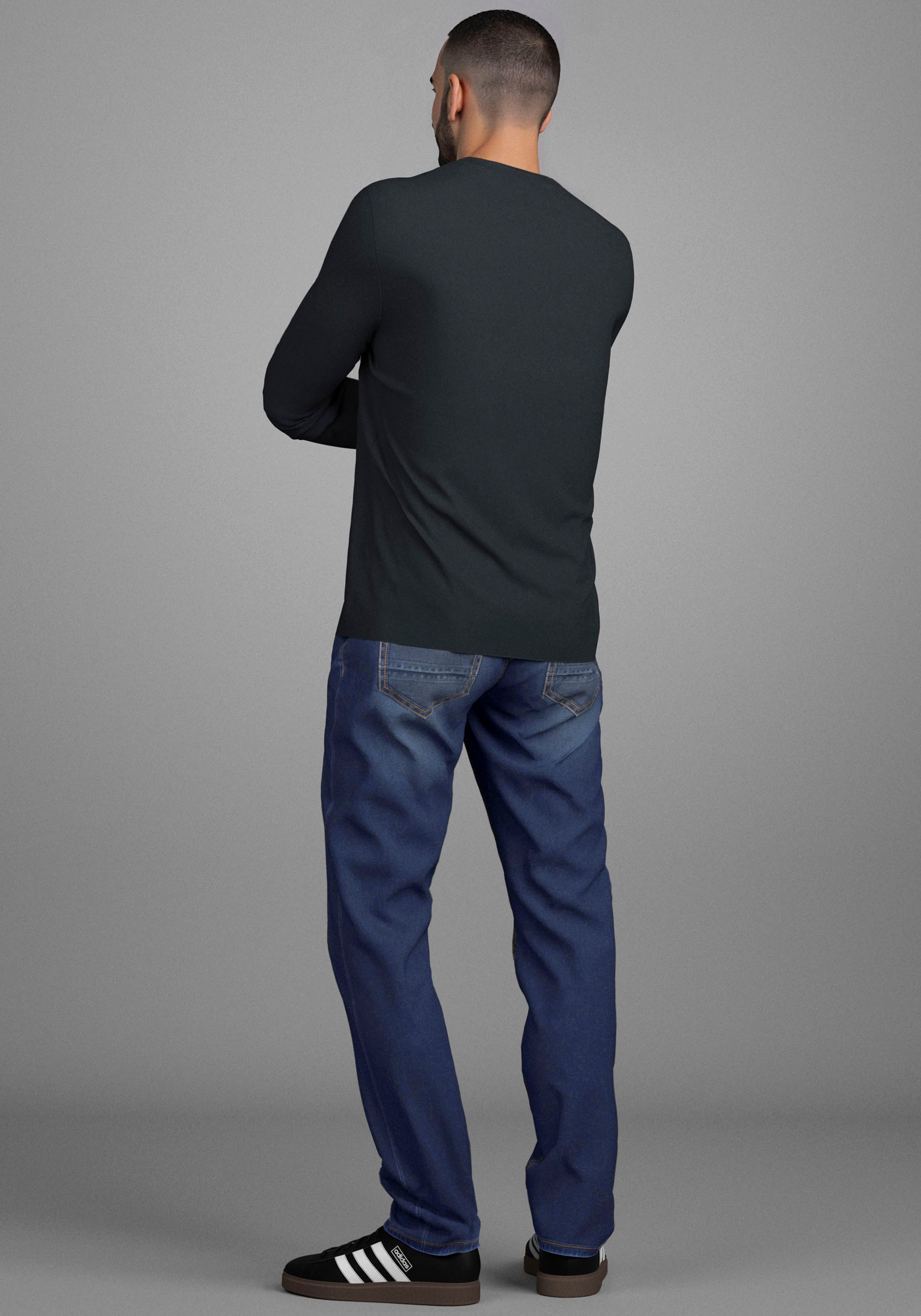 Bruno Banani Langarmshirt , schmal geschnitten, mit Marken Aufdruck