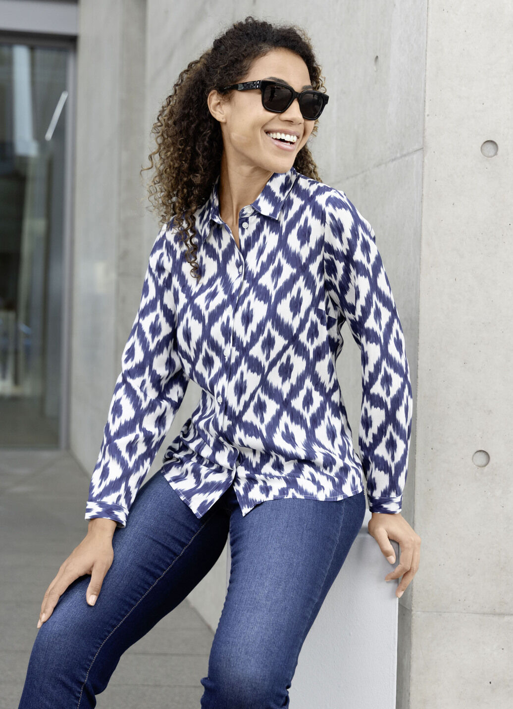 Bluse in Langarm