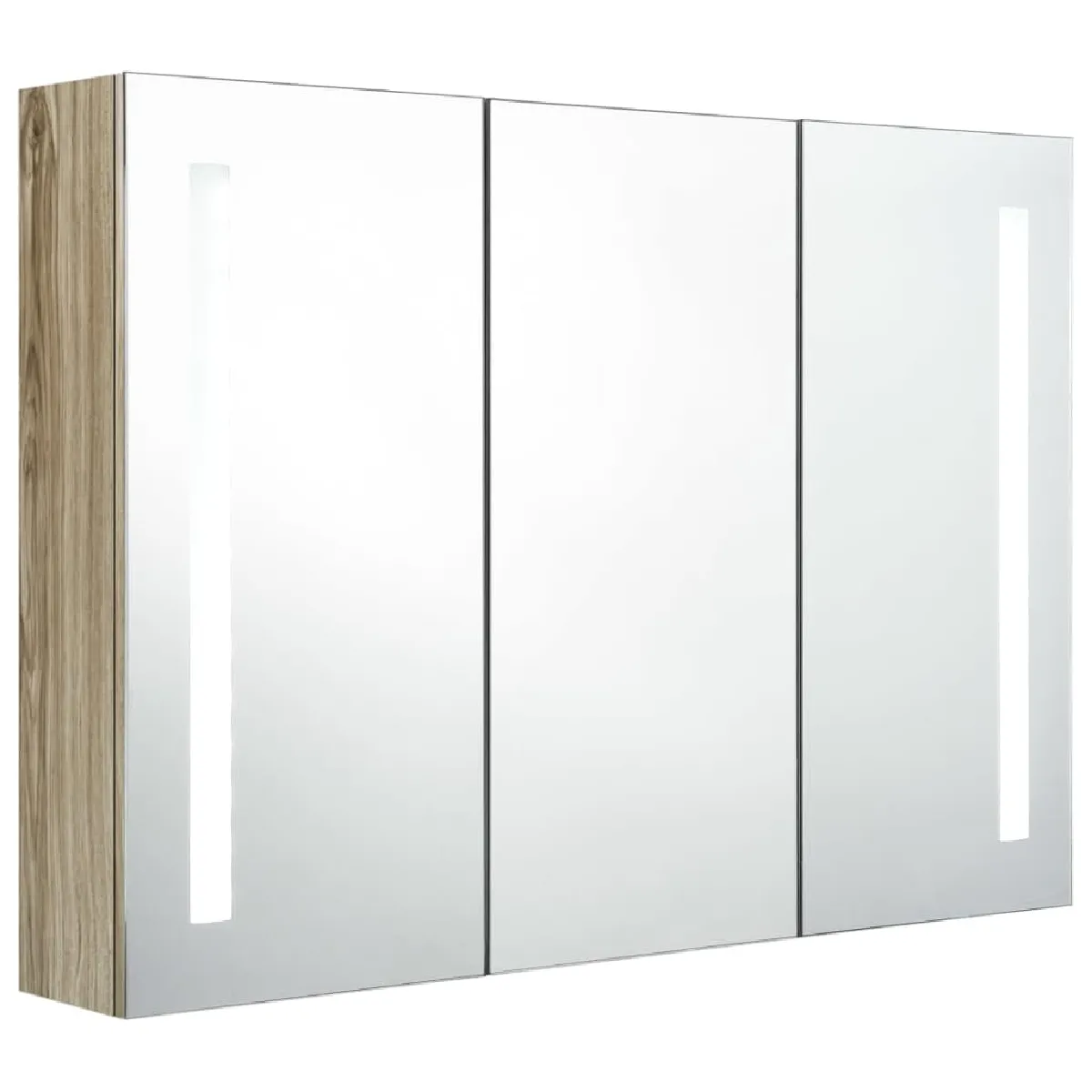 vidaXL Armoire à miroir LED - Chêne
