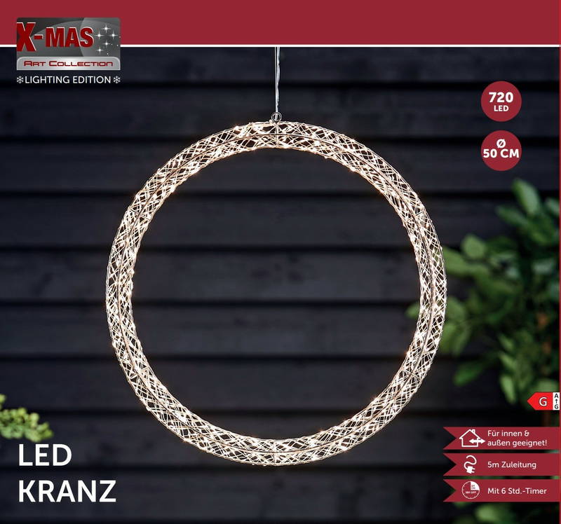 X-Mas Art Collection LED-Kranz 50 cm