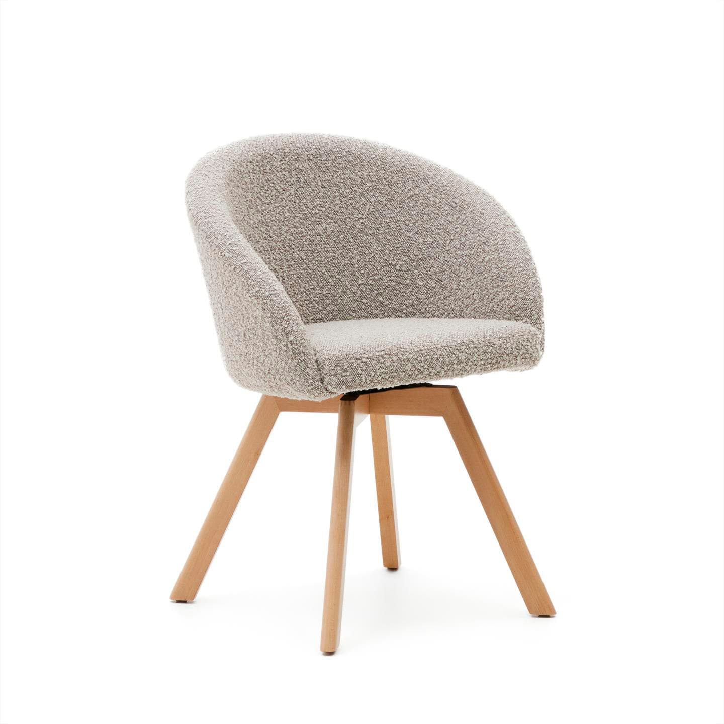 Kave Home Drehstuhl MARVIN grau/Buche massiv