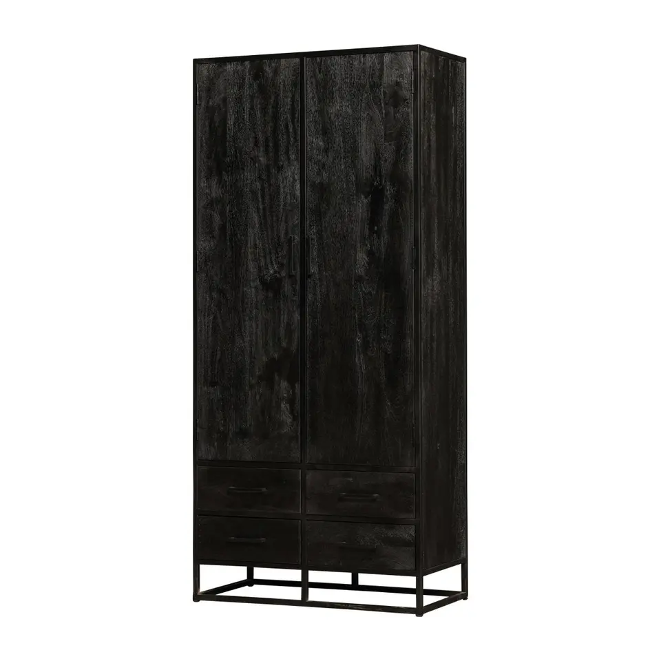 Mangohoutonline - Kast Florence 90cm Rechthoekig - Zwart - Mahom