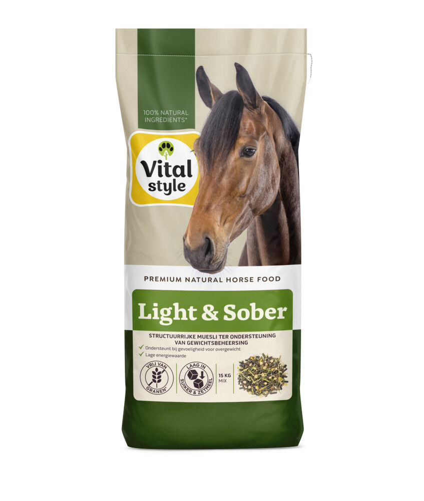 VITALstyle Light & Sober Muesli - Paardenvoer - 15 Kilogram - Zak