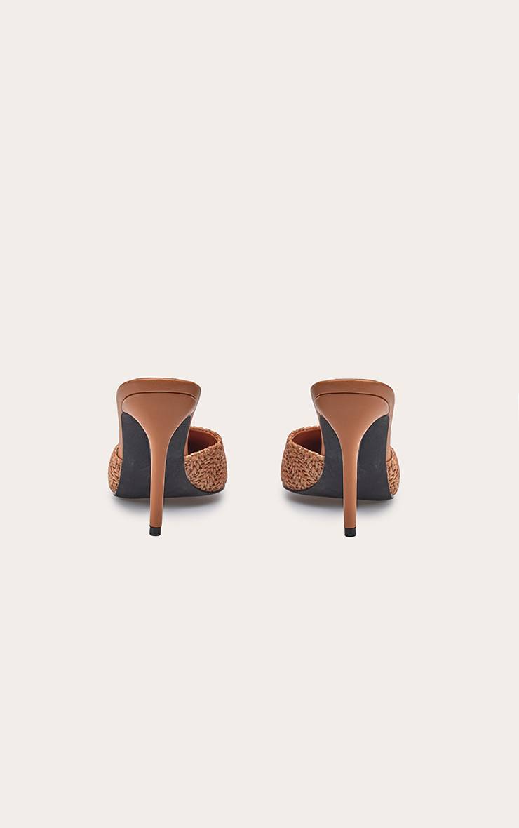 Chocolat Mules De Cour À Bout Allongé Texturé