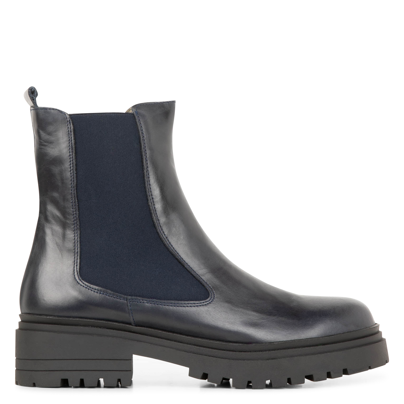 Bottines Chelsea crantées en cuir | Bleu