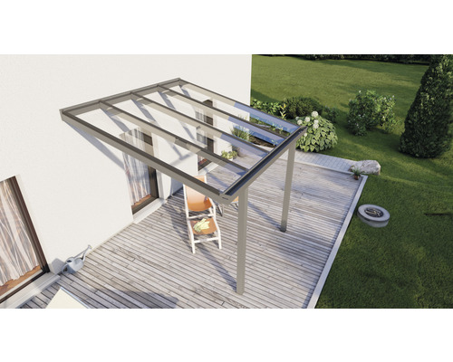 Easy Edition terrasoverkapping met 8 mm gelaagd veiligheidsglas, 300 x 250 cm, antraciet