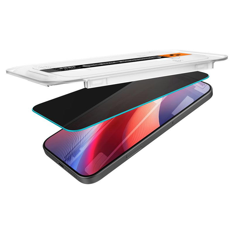 (2er Set) iPhone 16 Pro Glas Tr EZ Fit Privacy Panzer Glas Case Friendly   Montagerahmen (AGL07929)