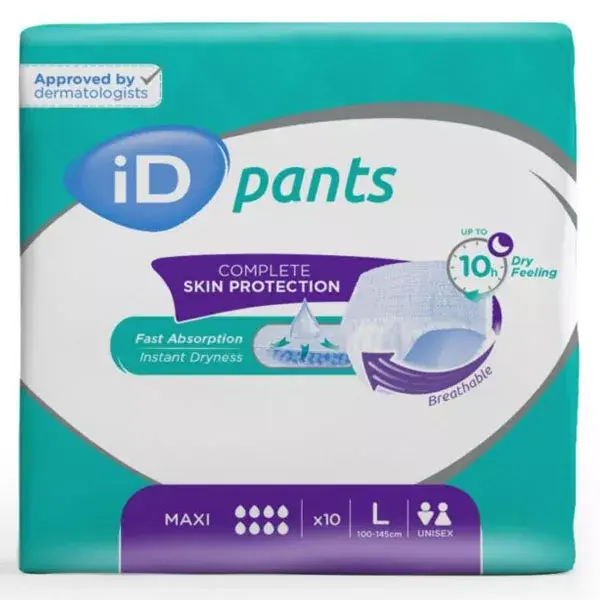 iD Pants Roupa Íntima Absorvente para Incontinência Tamanho Maxi G 10 unidades