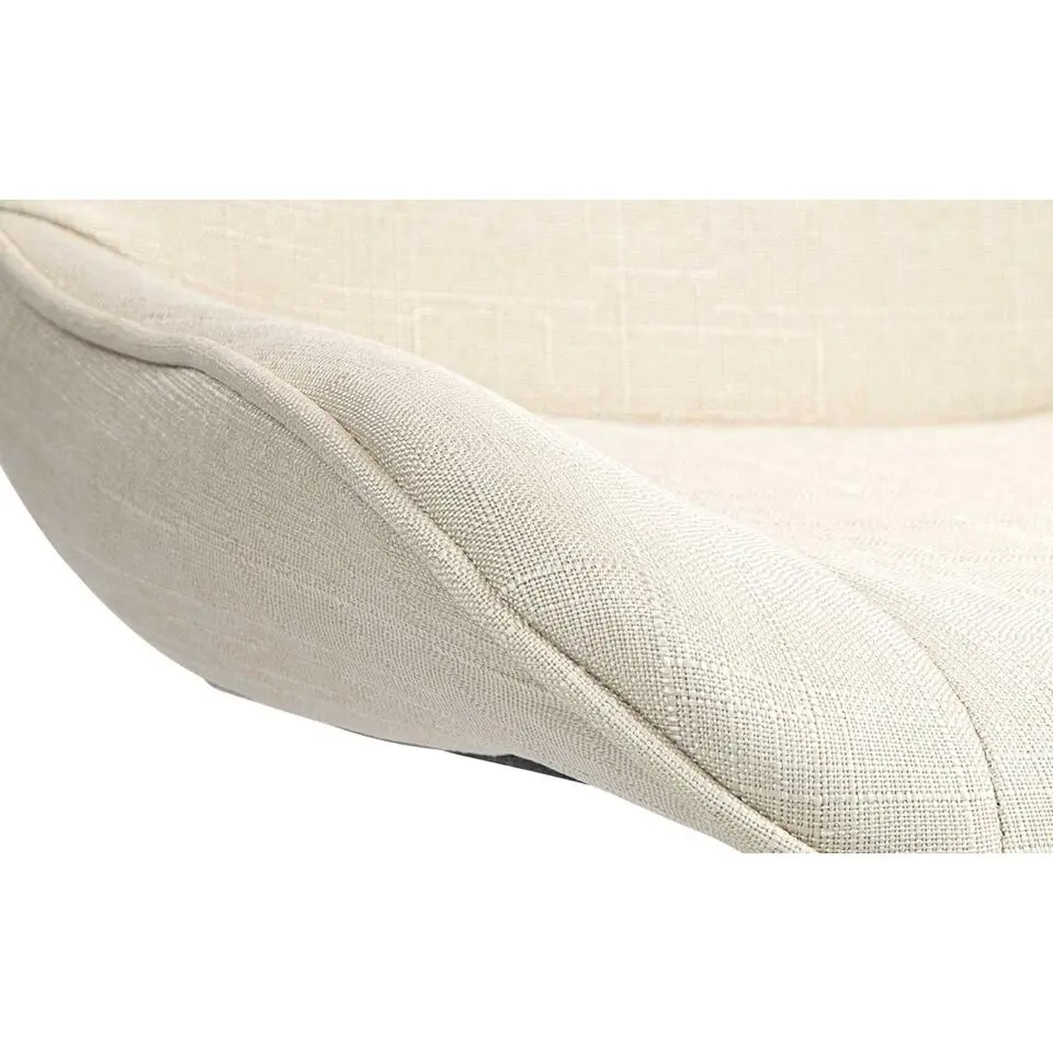 CLP Set van 2 Barkruk Vonore zwart Frame - Stof - creme