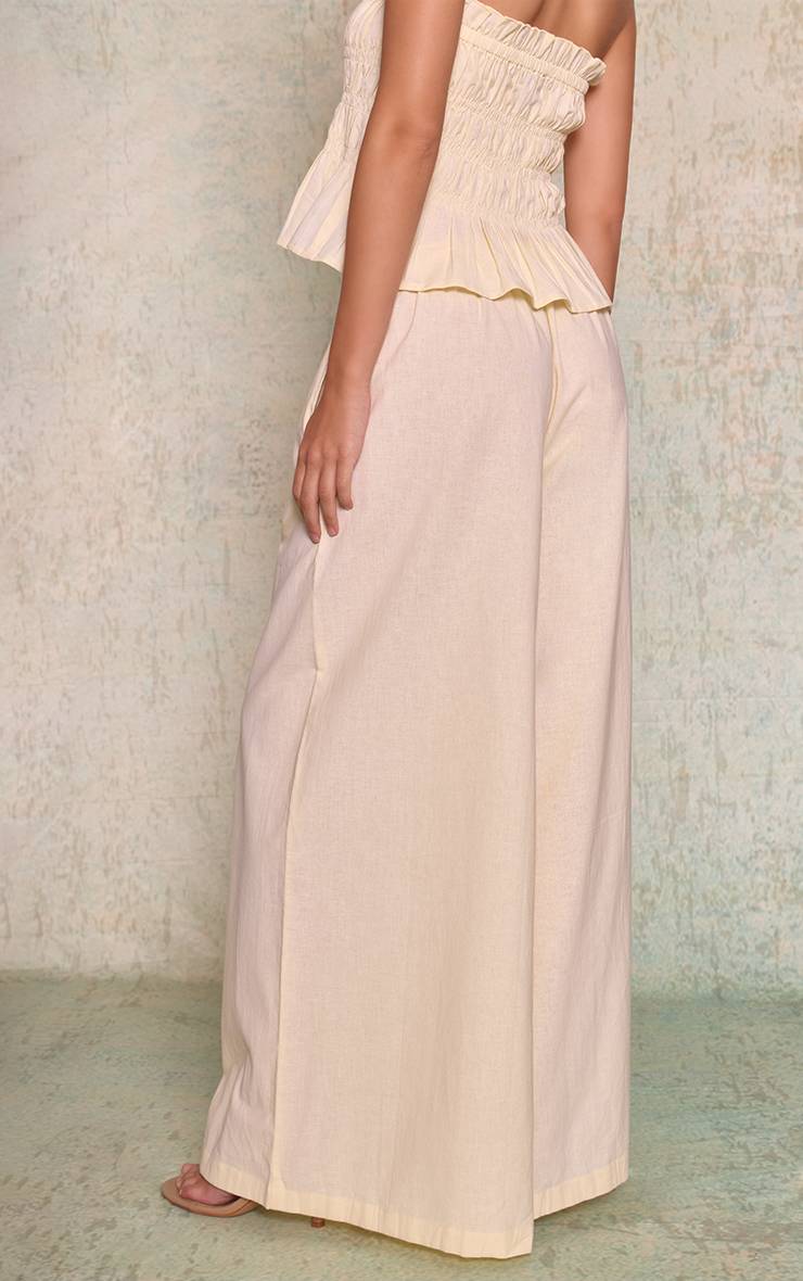 Citron Pantalon Large À Jambes Amples Avec Nœud Frontal Ensemble Coordonné