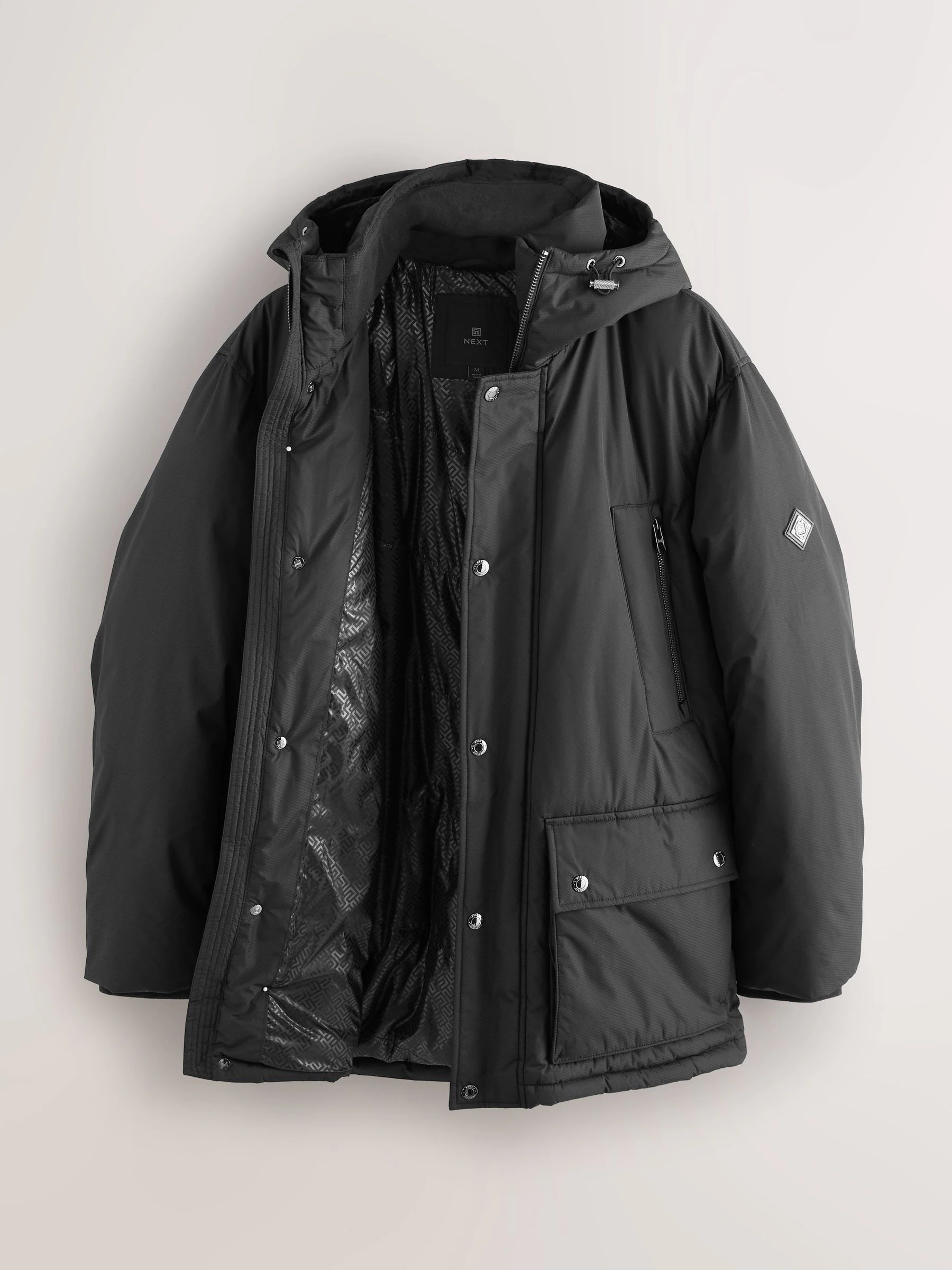 Zwart - Textured Premium Parka Jacket