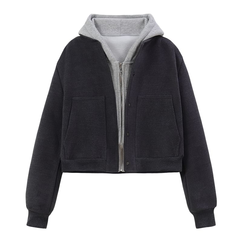 Miss Kekeli - Effen enkelrijs honkbaljack / hoodie met rits