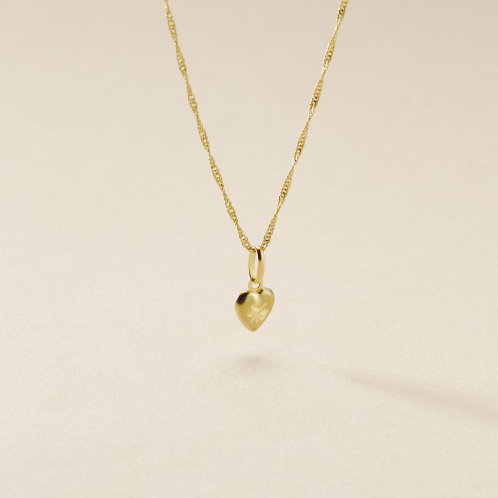 Pendentif Eudocie Coeur Mat Et Brillant Or Jaune