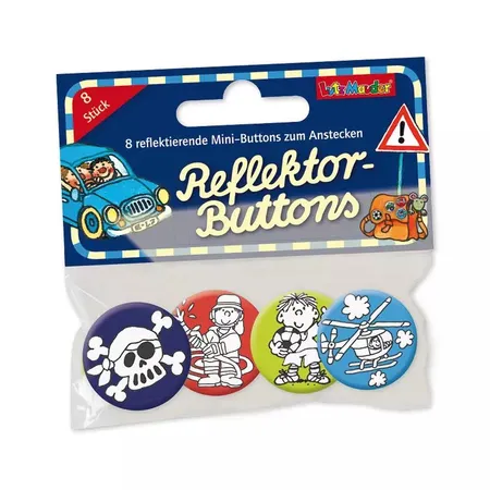 Lutz Mauder Mini-Reflektor-Button-Set Jungen 1, 4-teilig