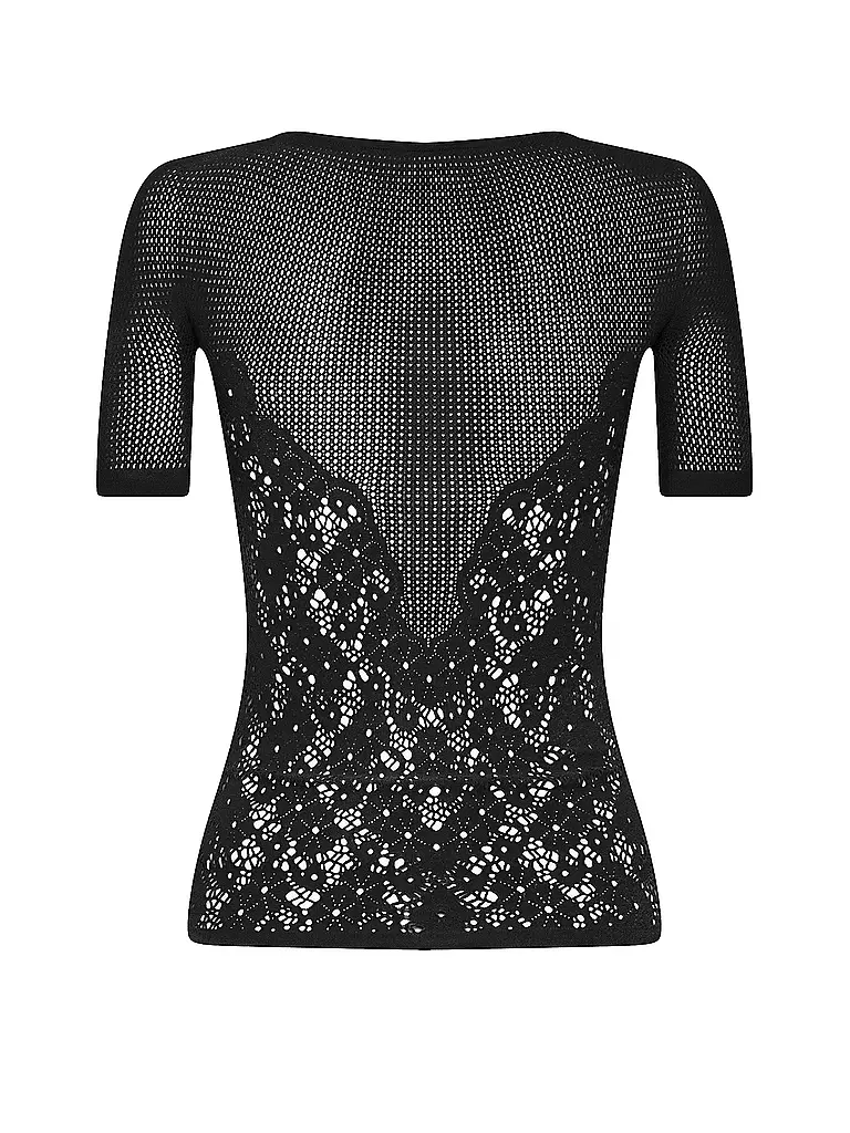 WOLFORD T-Shirt FLOWER LACE schwarz