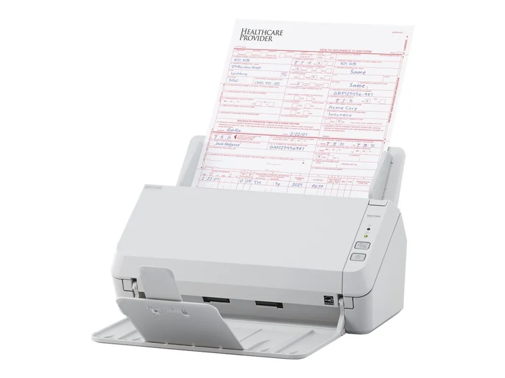 Ricoh SP-1130N - Dokumentscanner - Dual CIS - Duplex - 216 x 355.6 mm - 600 dpi x 600 dpi - op til 30 ppm (mono) / op til 30 ppm (farve) - ADF (50 ark) - op til 4500 scanninger pr. dag - Gigabit LAN, USB 3.2 Gen 1x1