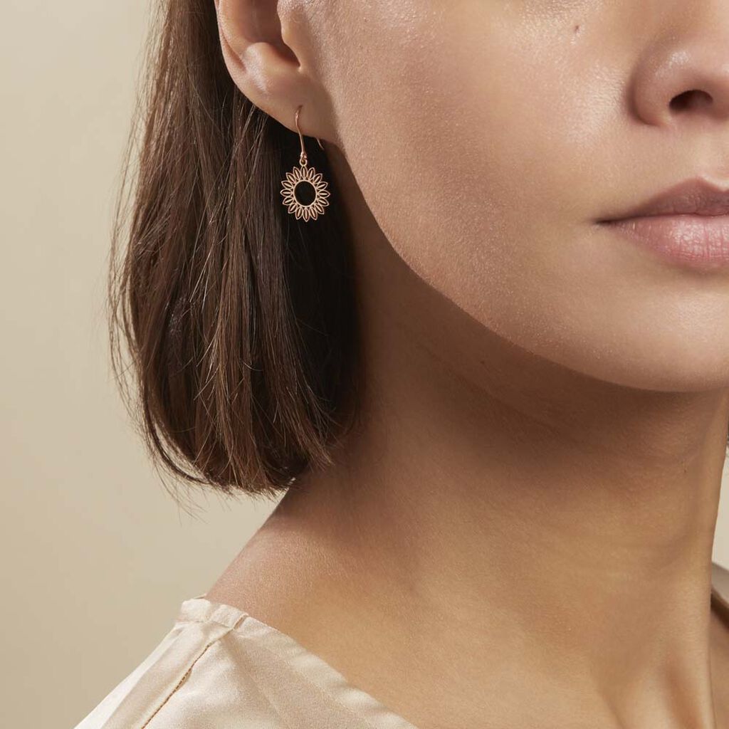 Boucles D'oreilles Pendantes Ombelline Argent Rose