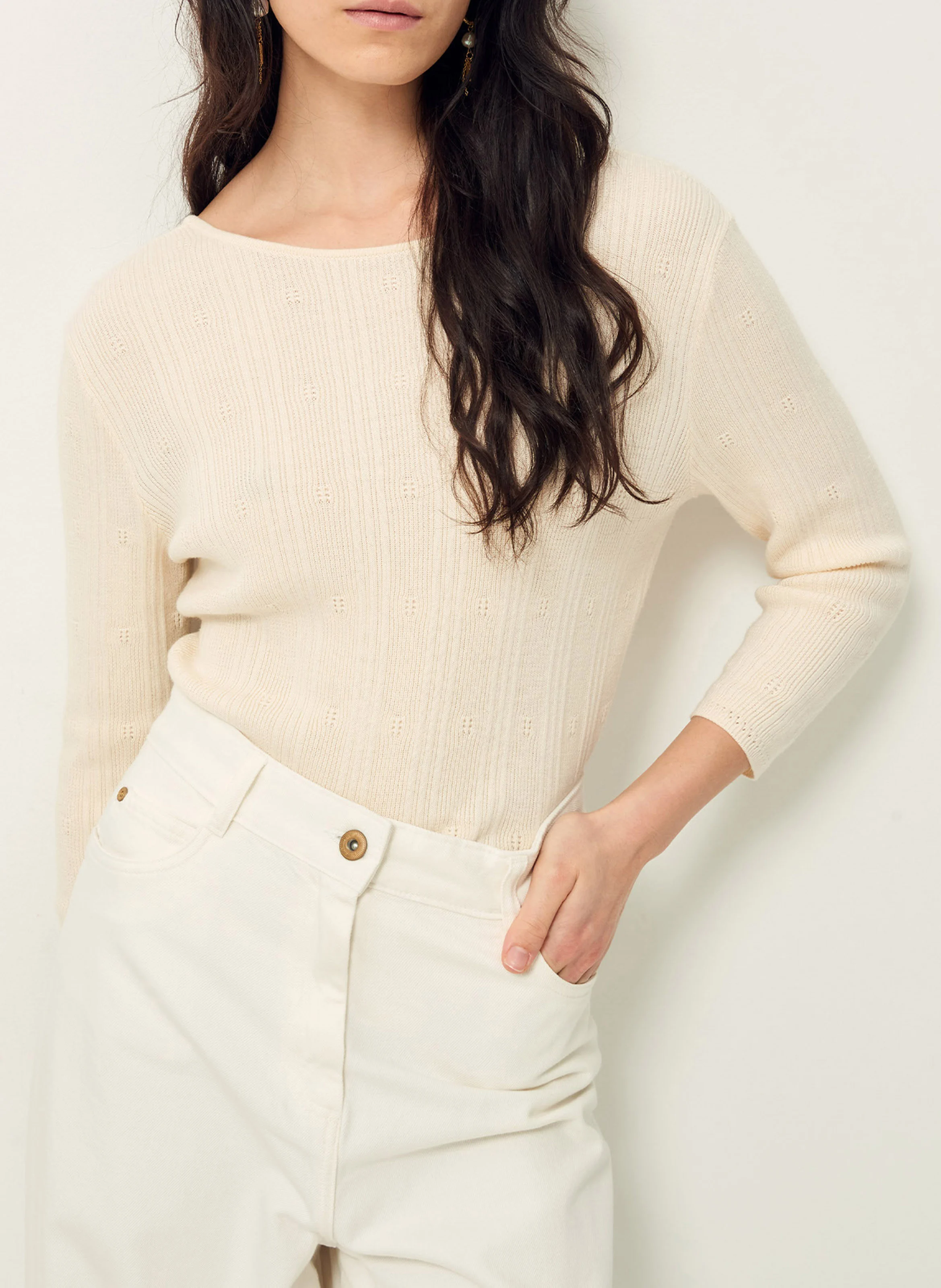 ISLA - Pull col rond | Beige
