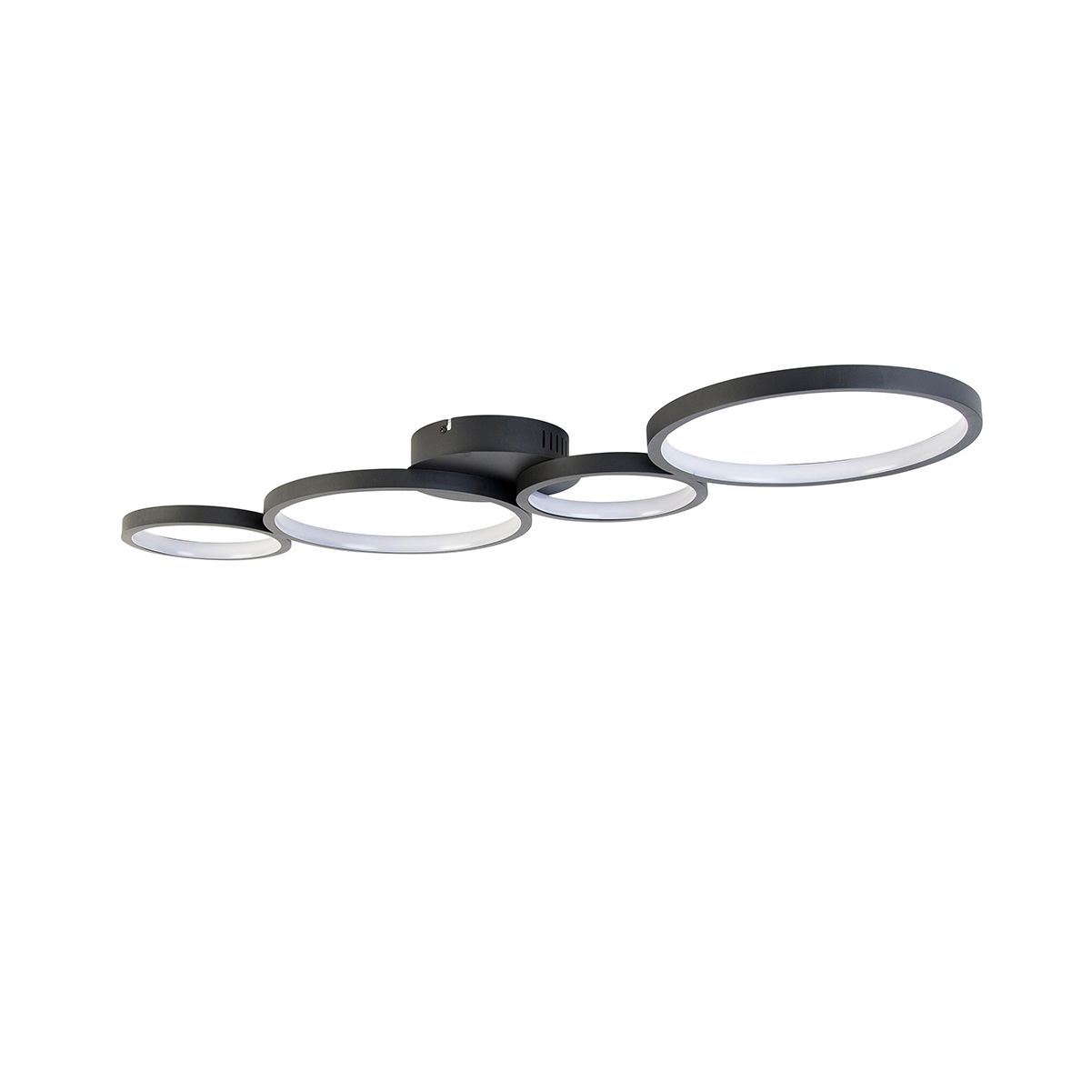 Plafondlamp zwart incl. LED 3 staps dimbaar 4-lichts - Lupolo