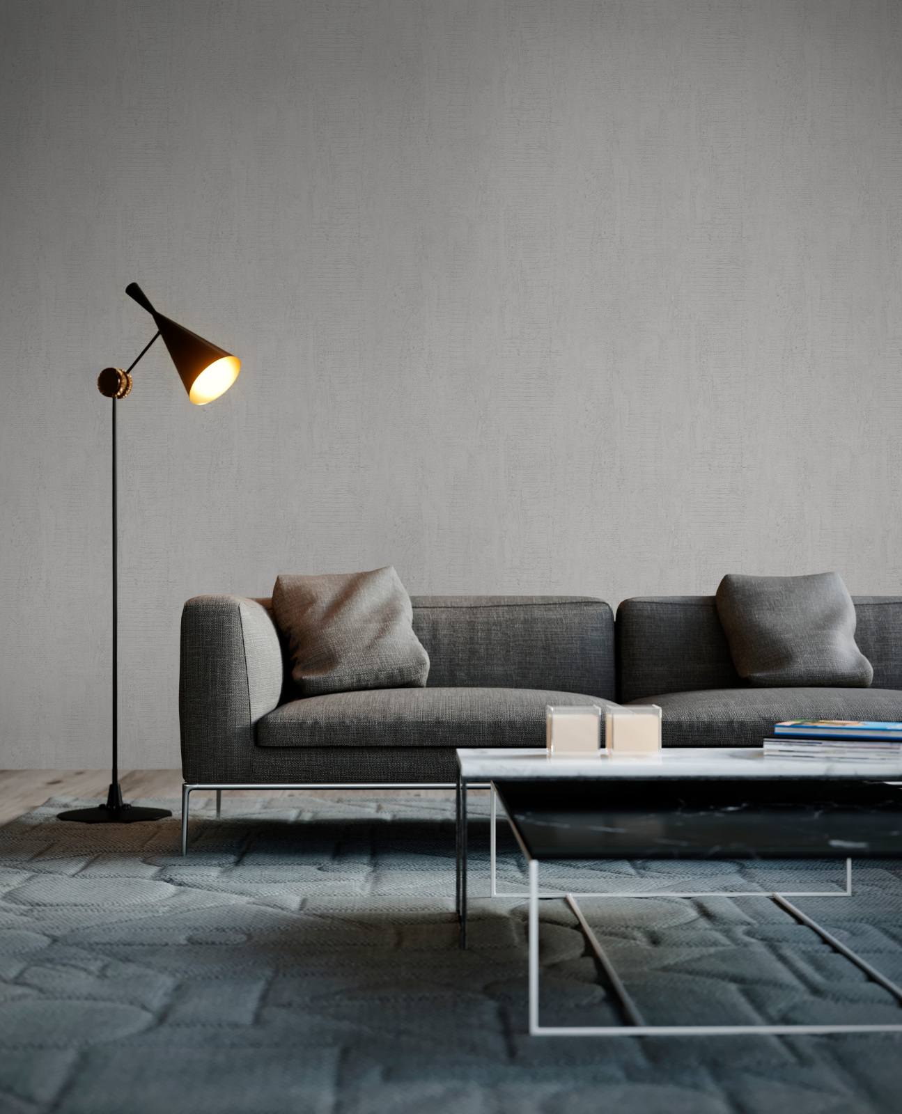 Vliestapete BETON CONCRETE & MORE - creme - 10 Meter