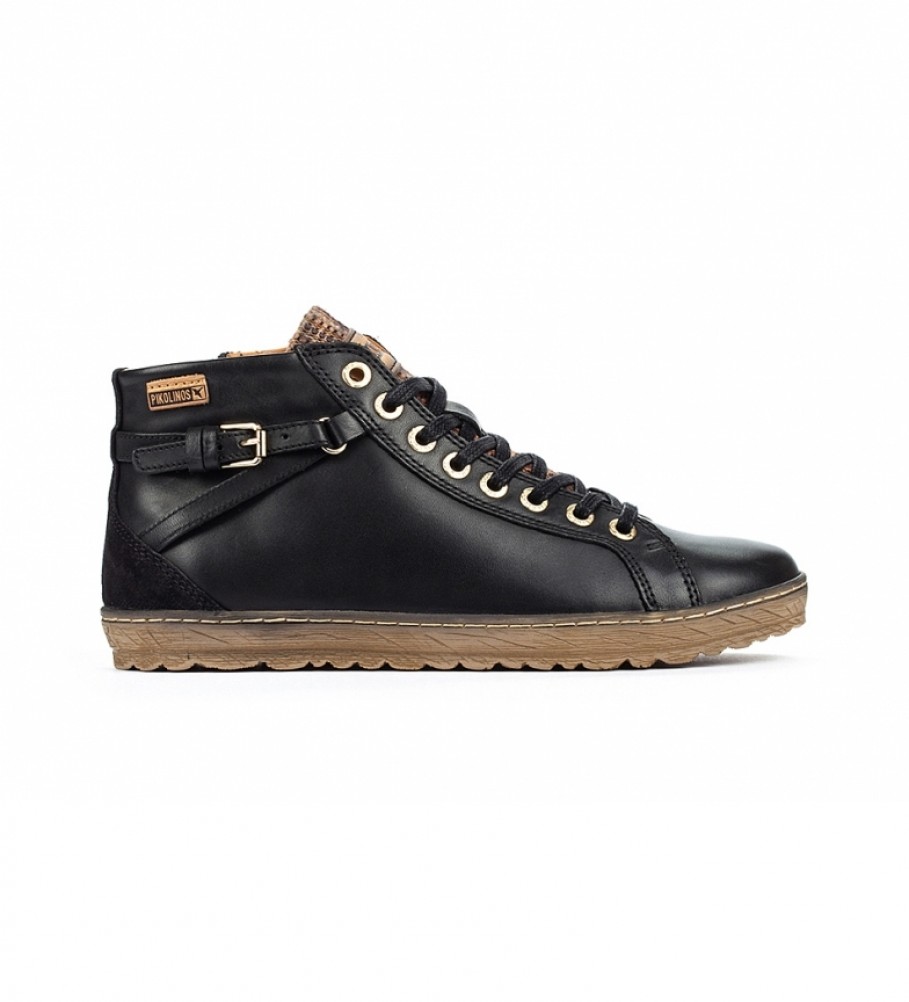 Botas de tornozelo Pikolinos Lagos 901 em couro preto