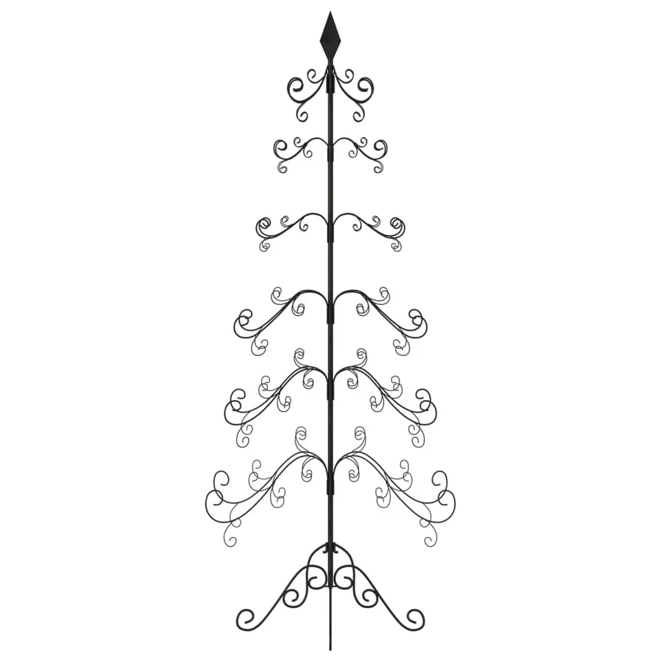 vidaXL - Metalen Kerstboom - Zwart - 215 cm