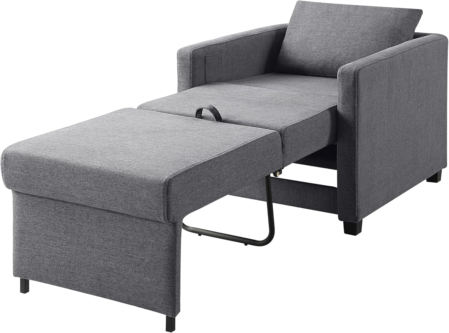 Atlantic Home Collection Schlafsessel Jerry, BxTxH: 74 x 89 x 89 cm, Liegefläche ca. 57 x 183 cm, mit Fernbedienungstasche, Grau