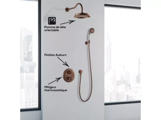 Robinet douche encastrable rétro Paini Lady's auburn