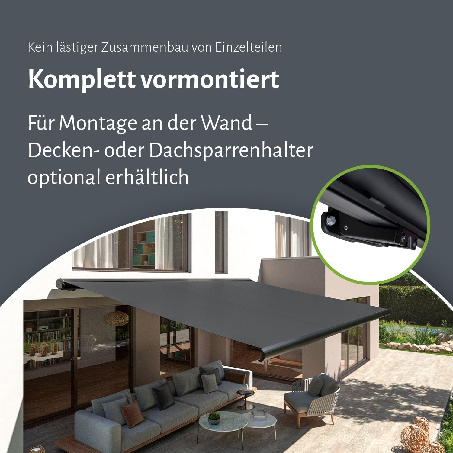 empasa elektrische Vollkassettenmarkise 'Profi' Kassettenmarkise Gelenkarmmarkise Markise Sonnenmarkise Sonnenschutz komplett vormontiert, viele Farben und Größen wählbar